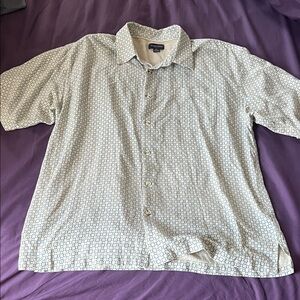 Men's Patterned XXL Button Down Short Sleeve Shirt
